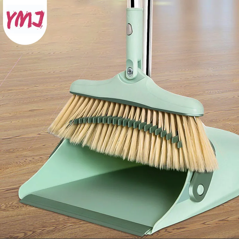 

Soft Hair Broom Garbage Shovel Combination 1 Set Broom Dustpan Thicken Foldable Rotating Floor Cleaning Tools Cute Clean Sweeper