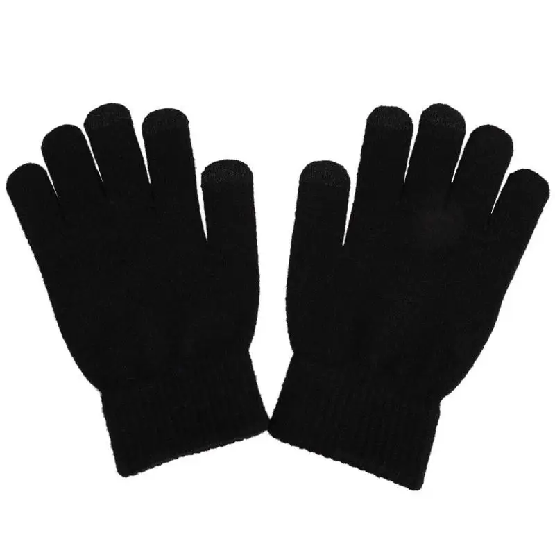 Зимние теплые вязаные перчатки Для мужчин Для женщин Сенсорный экран кашемир анти-скользящие перчатки