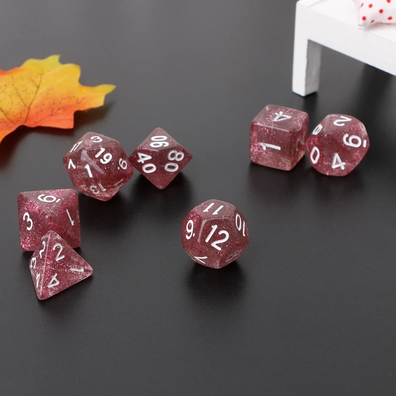 Мерцание многогранные кубики для Дракон Pathfinder D20 D12 D10 D10% D8 D6 D4 7 шт