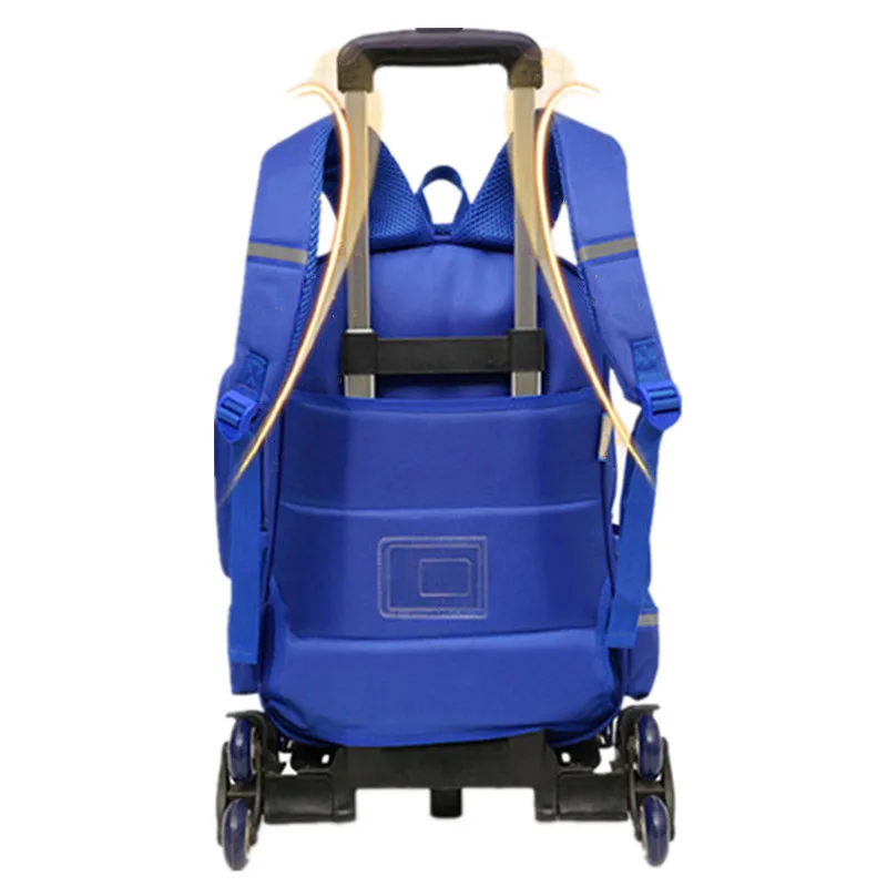 US $36.80 Kids Boys Trolley Schoolbag Luggage Book Bags Backpack Latest Removable Children School Bags 2 Wheels Mochilas