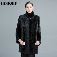 HDHOHP 2017 New Fashion Real Mink Fur Coats Of Women Genuine Leather Good Quality Warm Customizable Winter Natural Fur jackets