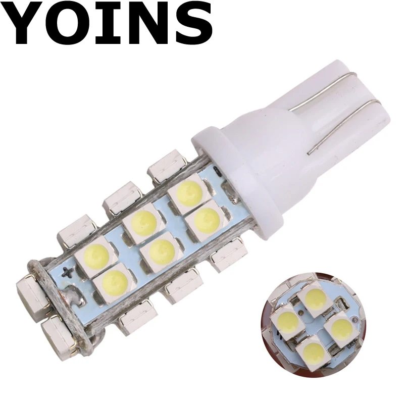 Большая рекламная акция T10 168 194 501 W5W 28 SMD 1206 светодиодный чистый белый автомобильный боковой клиновидный задний фонарь лампа DC12V