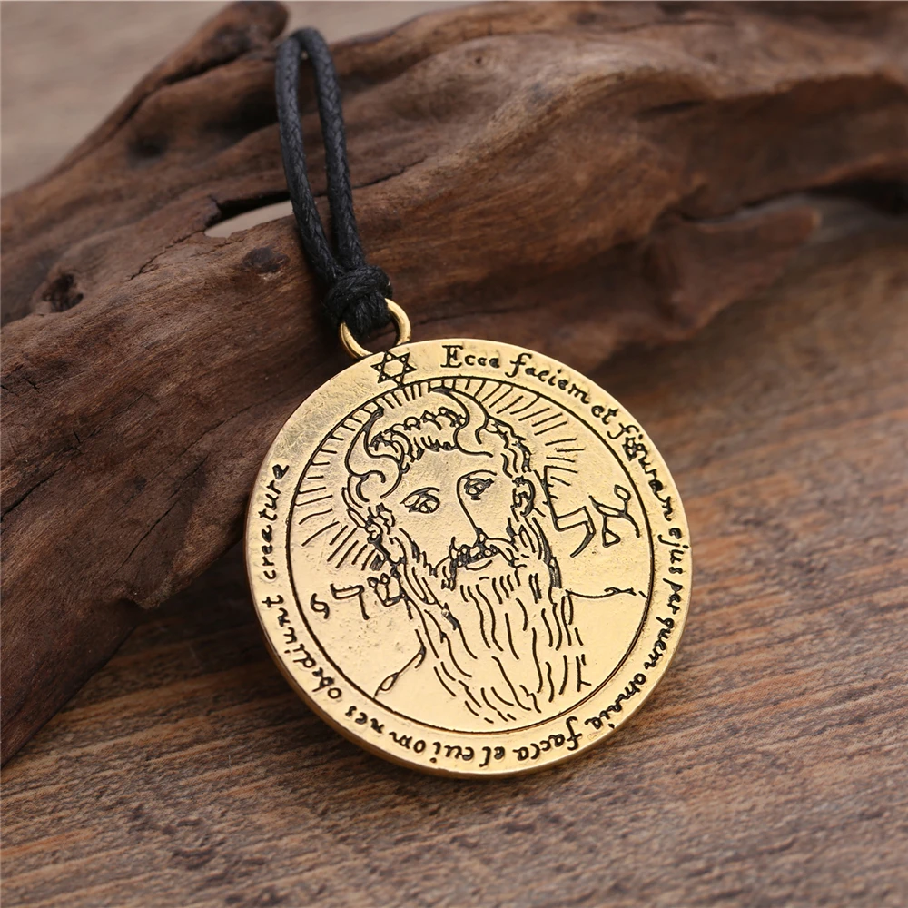 Мужские винтажные ожерелья Lemegeton Talisman The First Pentacle of the Sun|pentacle jewelry|pentacle necklacepentacle charms