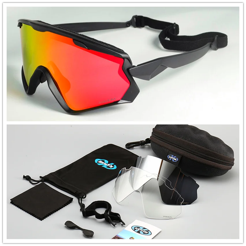 3 Lens Outdoor Cycling Sunglasses Snow Goggle Glasse Sport Bike Bicycle