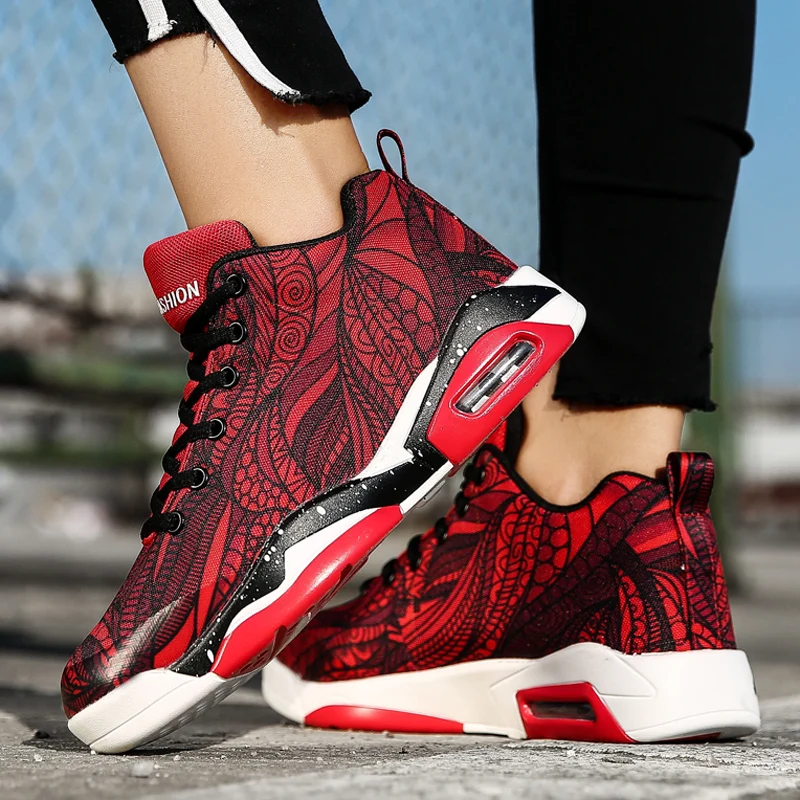 Los hombres zapatos de Baloncesto deporte de alta zapatillas transpirable al aire libre atléticos hombres botas de tobillo Lace-up cesta Baloncesto tamaño grande