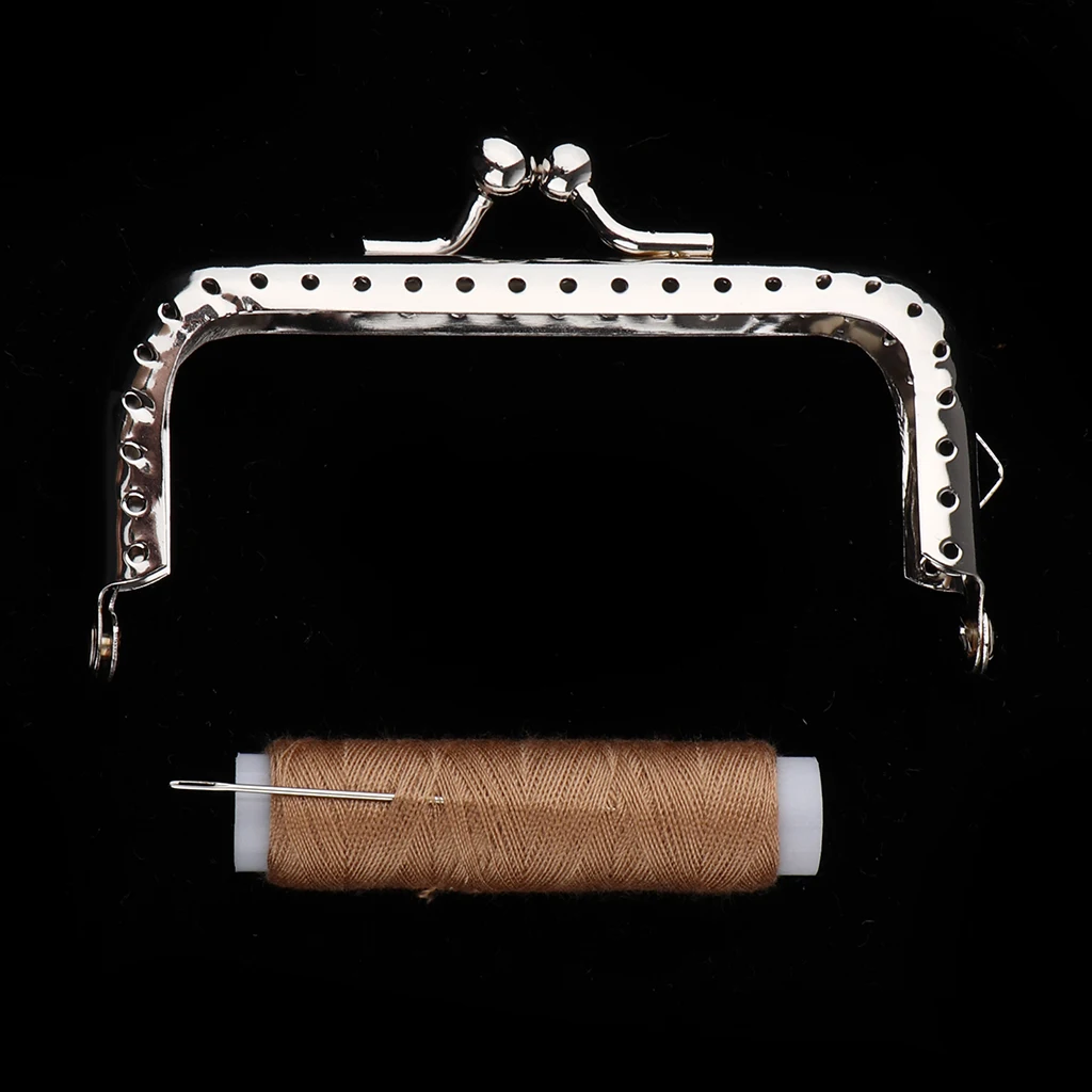 Handmade Metal Kiss Clasp Frame Flower Clutch Purse Complete Kits for Making Your Own Handbag