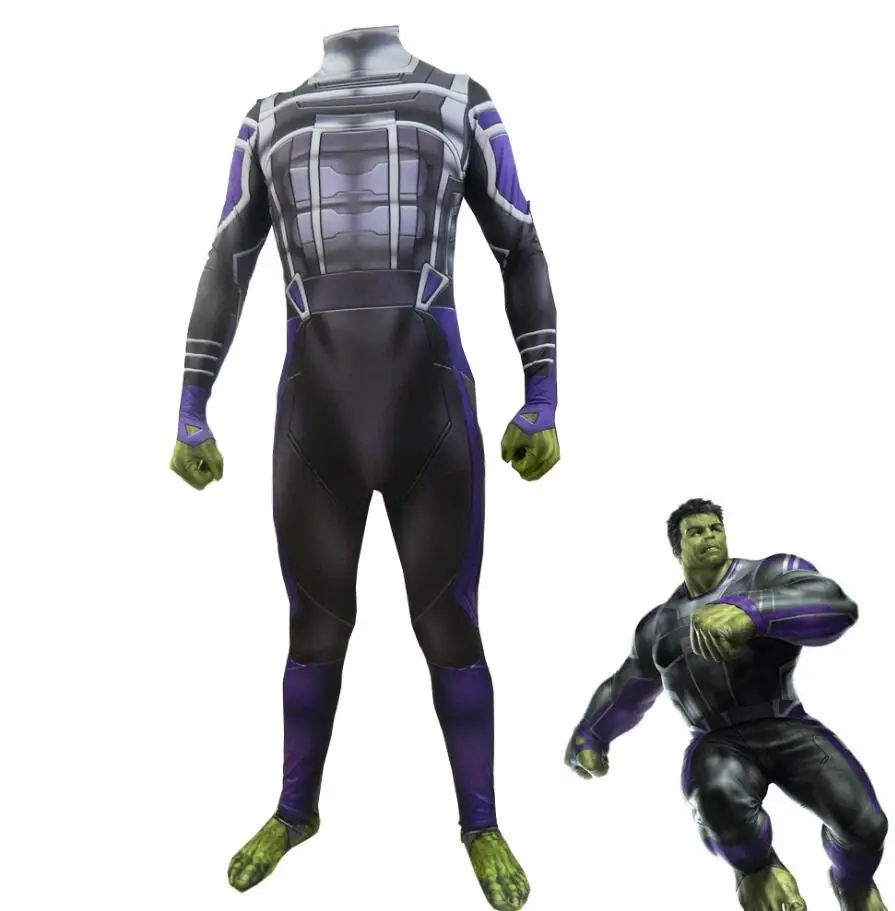 high quality Avengers 4 Endgame Hulk Cosplay Costume Superhero Robert Bruce Banner Zentai Bodysuit Suit Jumpsuits high quality Avengers 4 Endgame Hulk Cosplay Costume Superhero Robert Bruce Banner Zentai Bodysuit Suit Jumpsuits