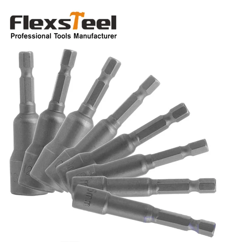 8 Pieces 6 13mm Nut Driver Set Socket Adapter Adaptor Hex
