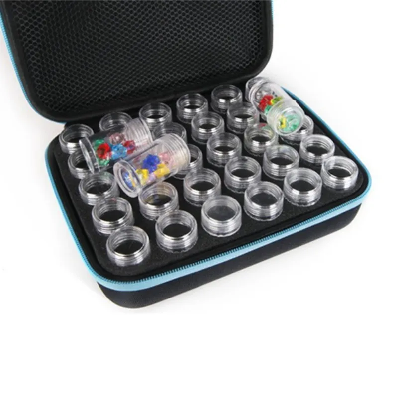 

30/60 Grids Shock Proof Practical Durable Large Capacity Diamond Painting Nail Polish Gold Powder Storage Bag