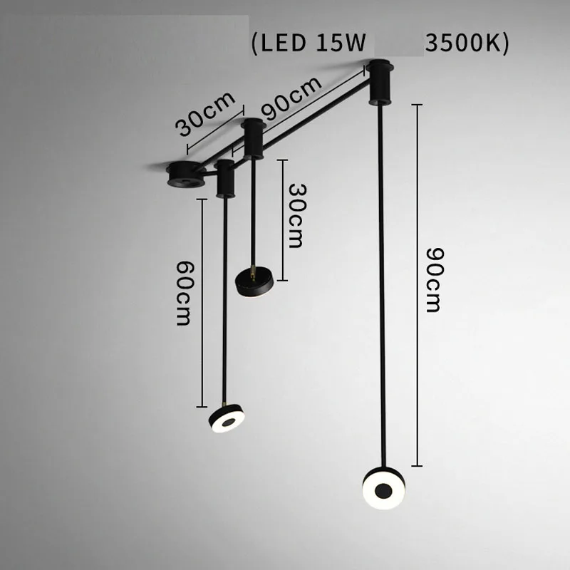 Пост-современный светильник индивидуальная Креативная одежда магазин кафе простой Ресторан Бар Искусство длинный полюс Регулировка потолочный светильник