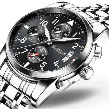 

KINGNUOS Watch Men Quartz Analog Watch Luxury Fashion Sport Wristwatch Waterproof Stainless Male Watches Clock Relogio Masculino