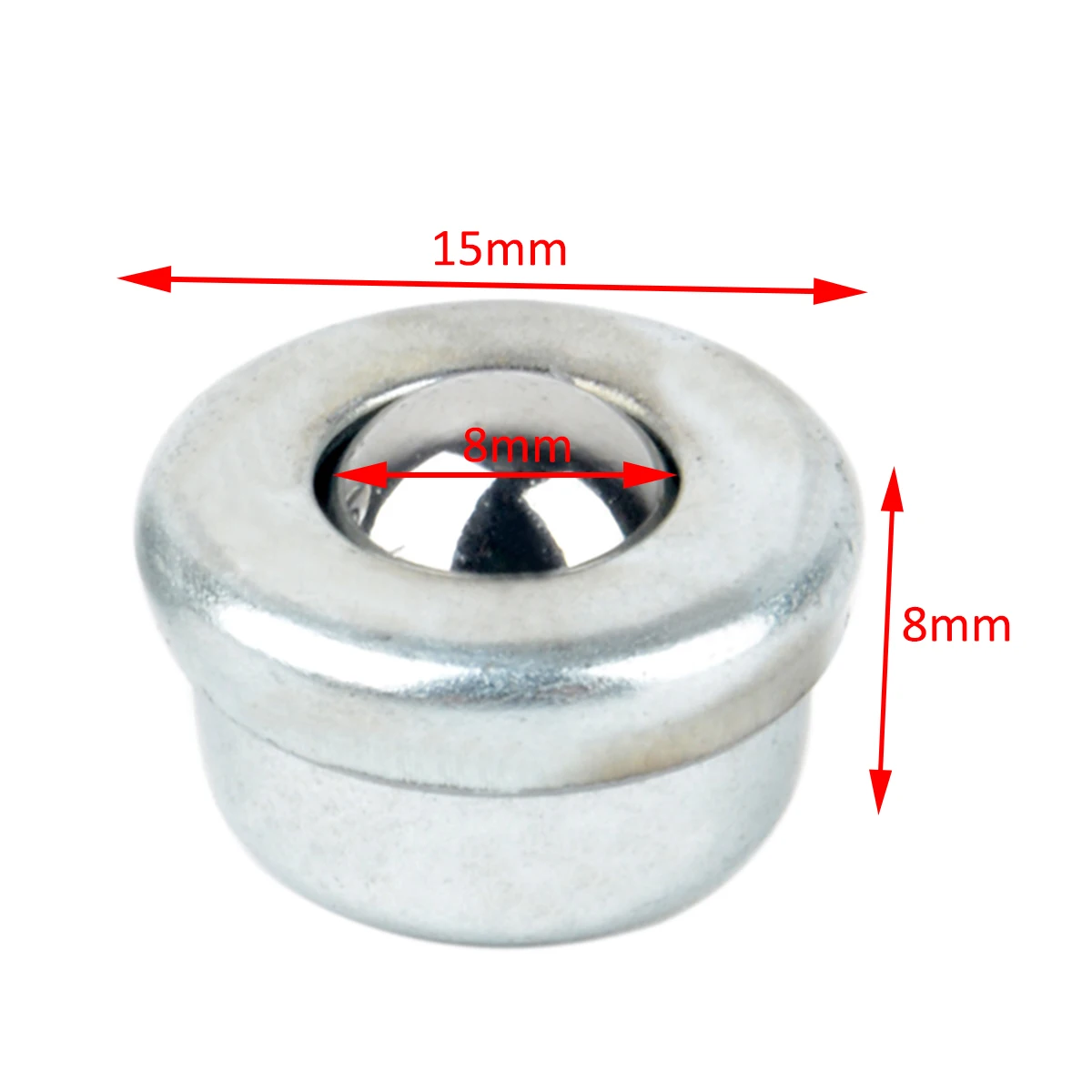 10pcs Practical CY-8H Metal Ball Transfer 8mm Sliver Conveyor Ball Bearing Unit Conveyor Roller Conveying Wheels Mayitr