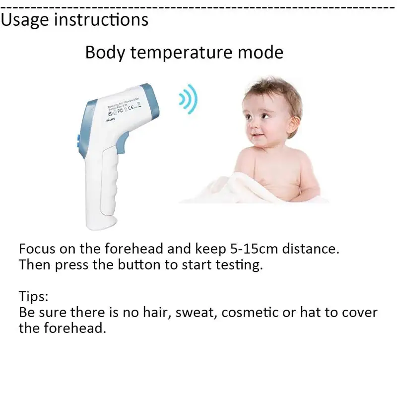 Инфракрасный детский цифровой ЖК-термометр бесконтактный ручной температуры поверхности тела