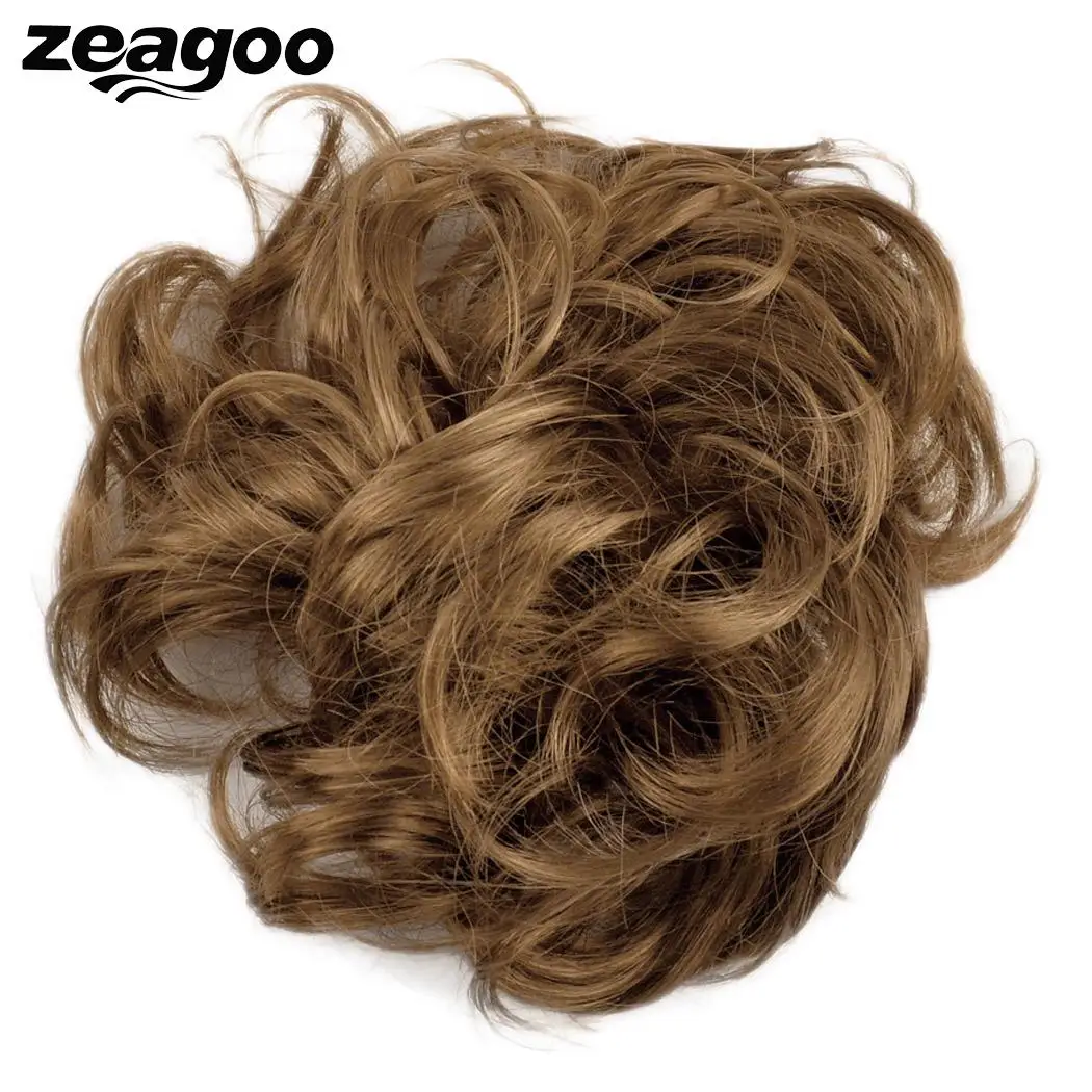 

Zeagoo Large Flaxen Brown Elastic Women Hair Scrunchie Piece Extensions Ponytail Hair Bnads Curly Synthetic Blonde Accessories
