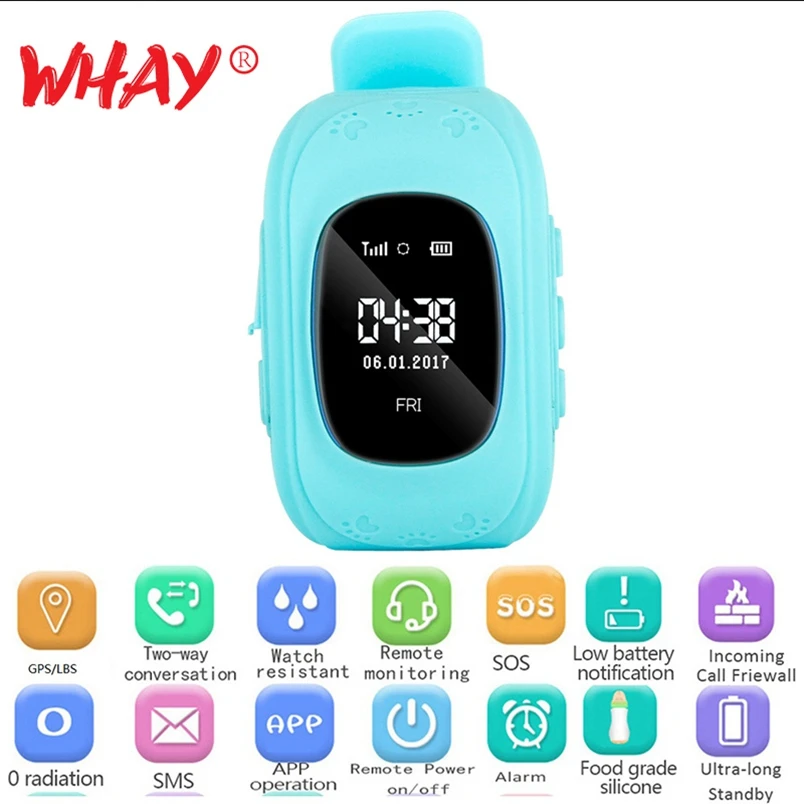 

WhaY Smart Watch GPS Kids Position Children Safe SOS for Android IOS Baby Tracker Watch Support SIM Card Kids Q50 Smart Watches