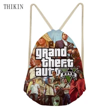 Сумка для плавания на заказ, мужская, крутая, 3D, GTA 5, с рисунком игры, задняя Сумка для мальчиков, новинка, спортивные водонепроницаемые сумки на завязках