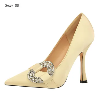 

Summer High Heels Women Pumps Stiletto Thin High Heel Shoes Pointed Toe Woman Party Wedding Shoes Kitten Heels Plus Size 34 - 40