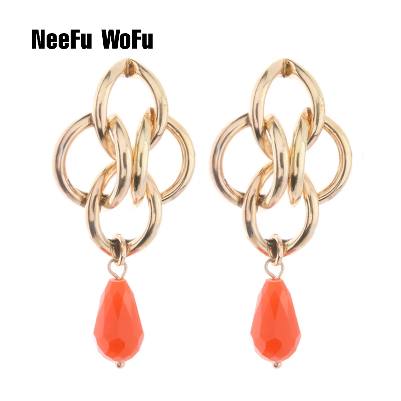 

NeeFu WoFu Drop Crystal Earring copper Earrings Dangle Brand Large star Brinco Christmas Ear Accessories Oorbellen