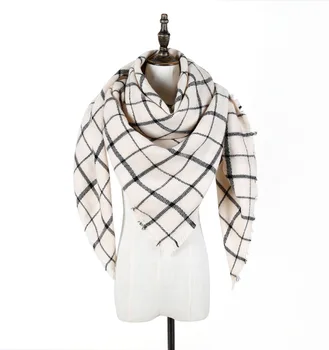 

Black Plaid Winter Scarf Women 2018 Warm Cashmere Scarves And Shawls Large Triangle Pashmina Blanket Wraps