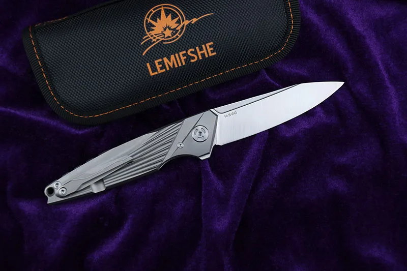 Лезвие LEMIFSHE L95 M390 складной нож С флиппером ручка из титанового сплава