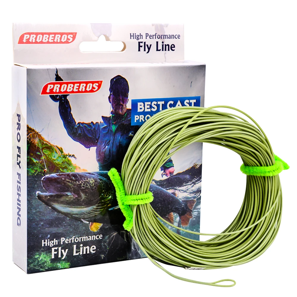 

1pc 100FT Weight Forward Floating Fly Fishing Line WF-2F/3F/4F/5F/6F/7F/8F Fly Line Moss Green/Orange/Fluo Yellow Color