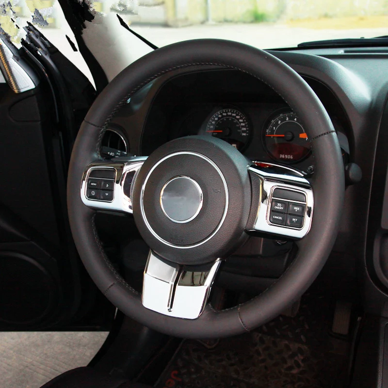 Us 15 03 11 Off Yaquicka 3pcs Set Interior Car Steering Wheel Cover Trim Sticker Styling Fit For Jeep Patriot Compass Wrangler 2011 2015 Abs In