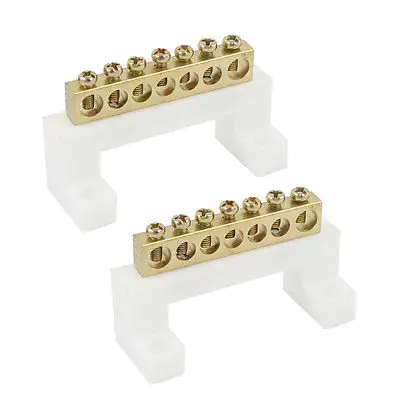 

2 Pcs 400V 20A 7 Position Screw Barrier Terminal Block Bar Connector Replacement