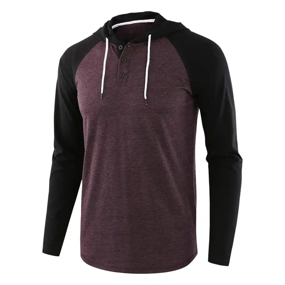 men's hooded henley shirt