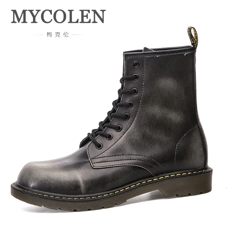 

MYCOLEN Outdoor Working Shoes Luxury Brand Men Boots High Quality Genuine Leather Autumn Winter Ankle Boots Botas Militares