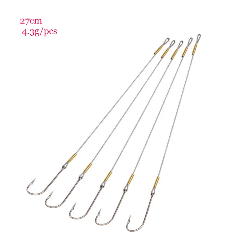 Núcleo com Gancho Trela para o Chumbo de Pesca Linha de Pesca Fio de Aço 5 e 10 Pcs Anti mordida Trelas Líder Inoxidável A34 13 trela para pesca chumbo núcleo com gancho a34