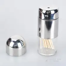 Новое поступление, видимая коробка для зубочисток из нержавеющей стали, держатели для зубочисток,, 10 шт./лот