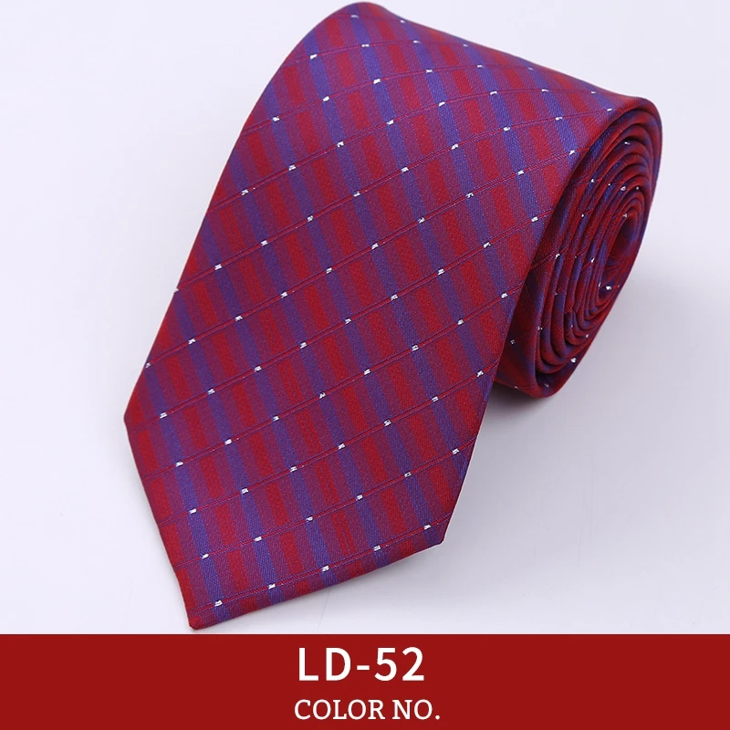 Классический мужской деловой официальный Свадебный галстук 8 см, галстук в полоску, модная рубашка, аксессуары, красный, черный, синий, однотонный, в горошек, 23 Цвета