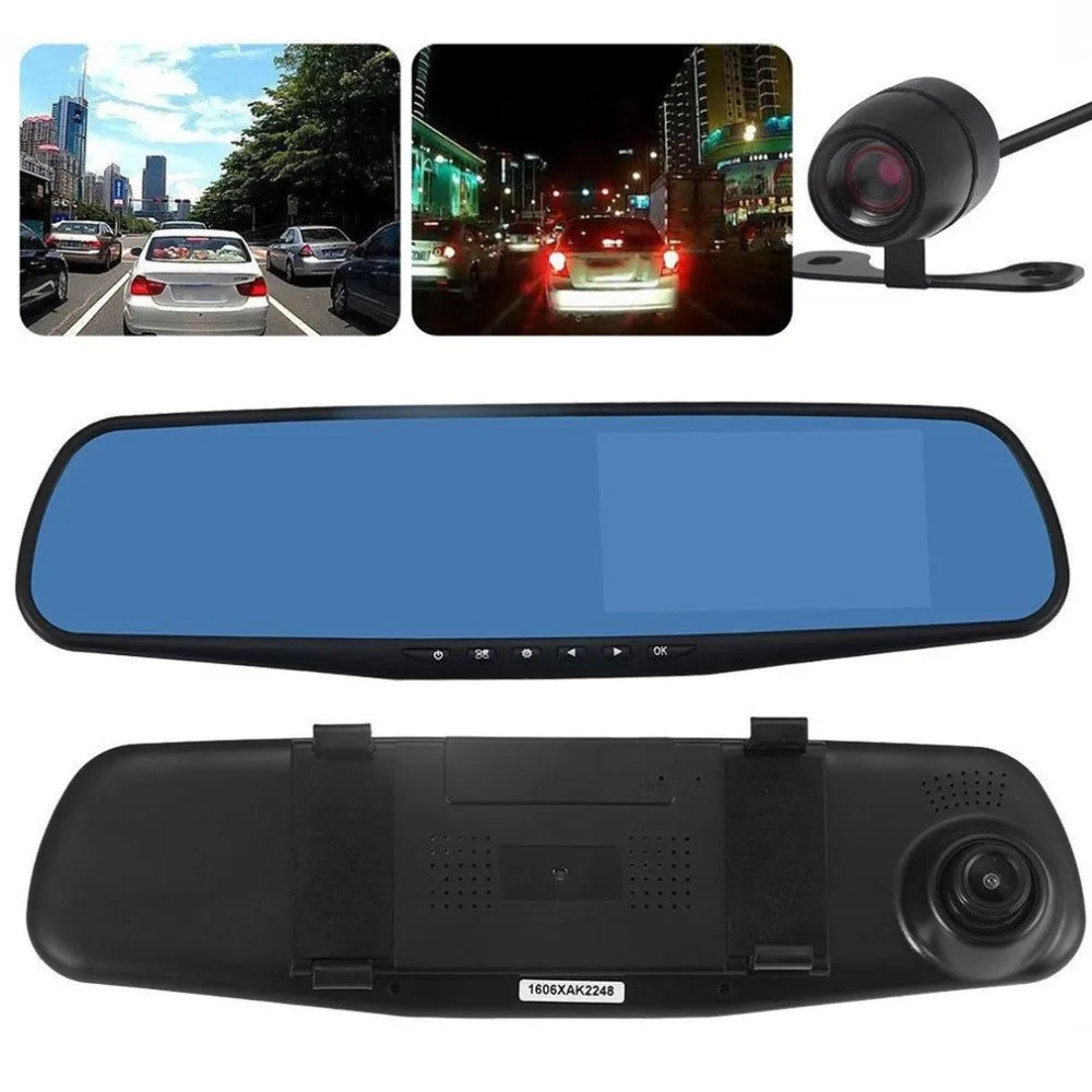 HD 1080P Car DVR Dash Camera Dual Cam Vehicle Front Rear DVR Lens Video Recorder Front