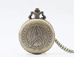 Лидер продаж Star Trek кварцевые модные для мужчин женщин Круглый Винтаж карманные часы с цепочки и ожерелья цепи Best подарок часы