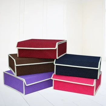 

Creative pastoral dot flip storage box organizer can be folded non-woven cloth underwear clothing storage box organizer