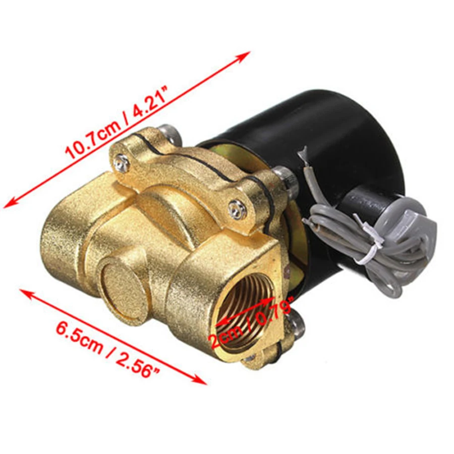 Universal Brass DC12V Car 1/2'' NPT Inlet Electric Solenoid Water Air Valve Gas 