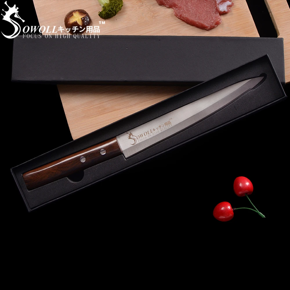 SOWOLL нож из нержавеющей стали, кухонный нож, 8 дюймов, сашими нож, МЕЛКОЕ ФИЛЕ, лососевые ножи, аксессуары для приготовления пищи, Новое поступление