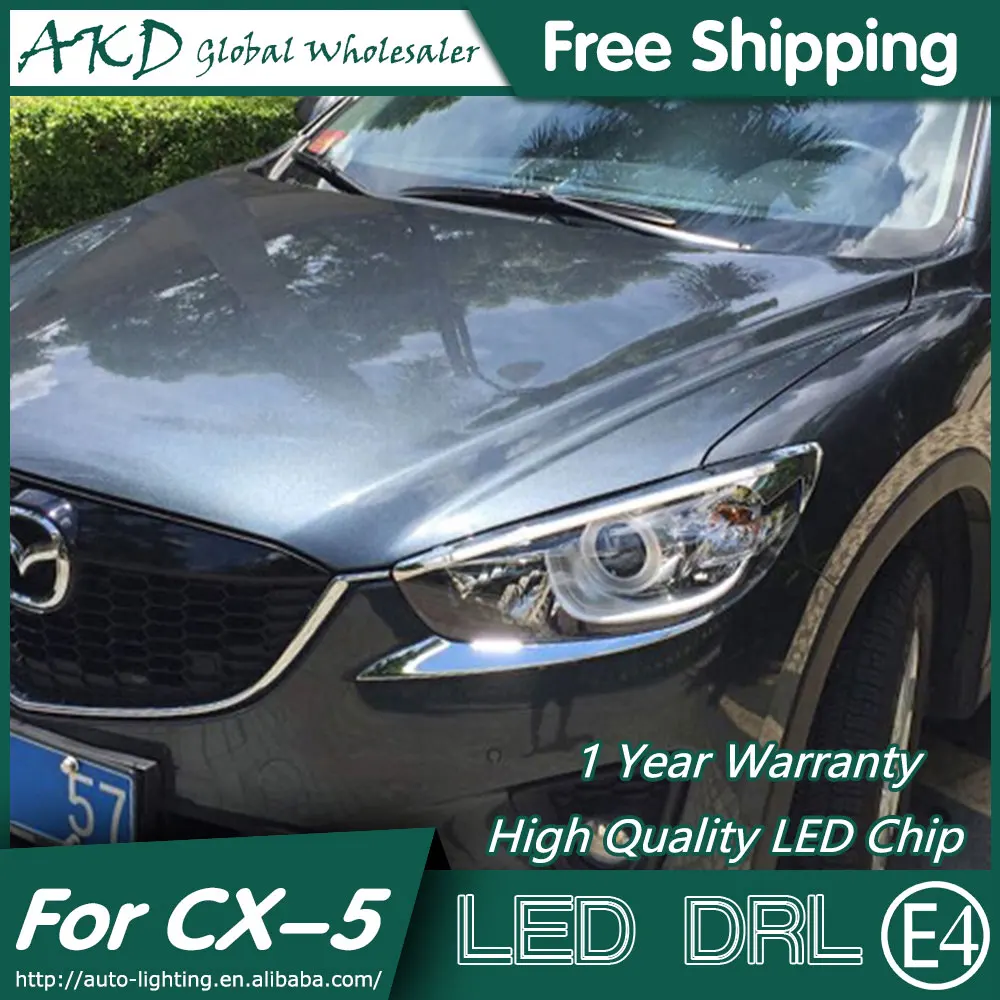 АКД стайлинга автомобилей светодиодный DRL для Mazda CX-5 2012-2015 CX5 бровей свет Светодиодный Внешняя Лампа сигнала принадлежности для парковки
