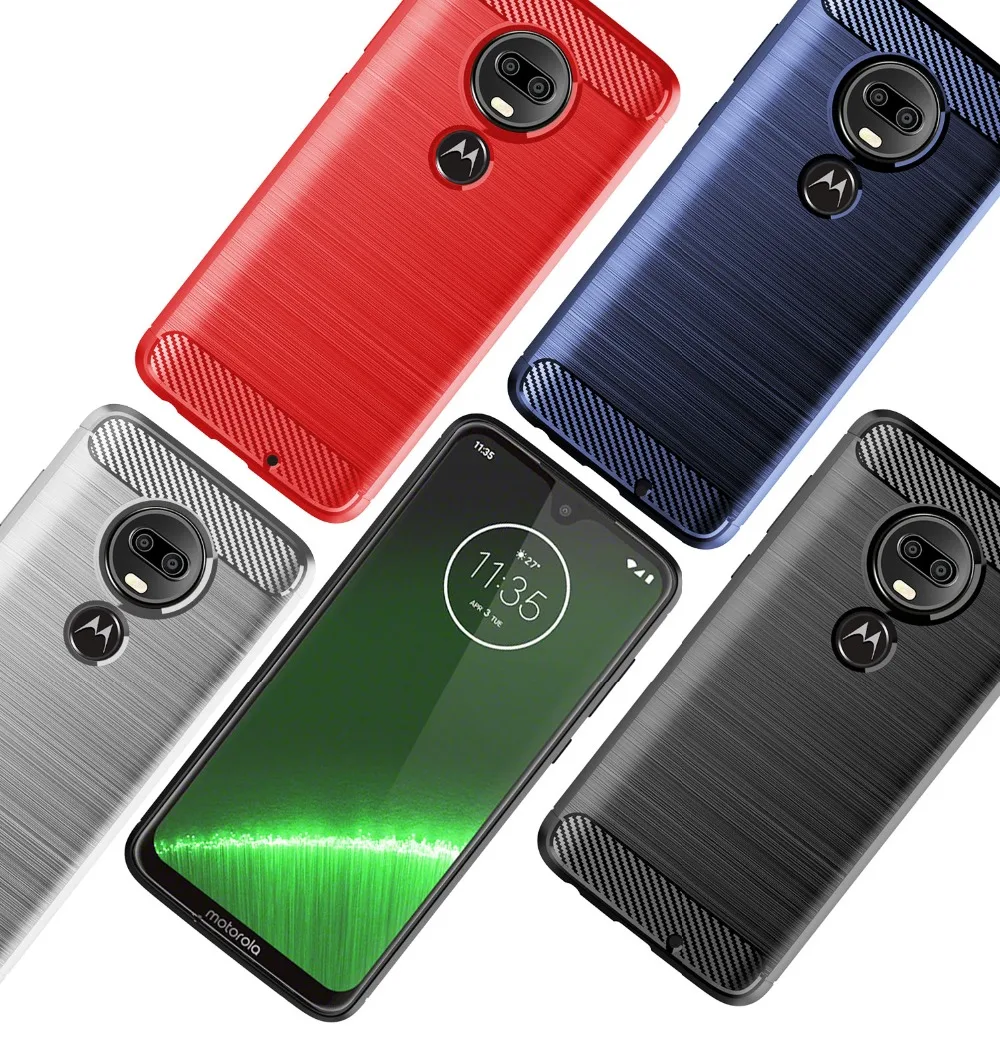 Ультратонкие Чехлы для MOTO G5 G5S G6 G7 Plus чехол из углеродного волокна Motorola Play Power P40