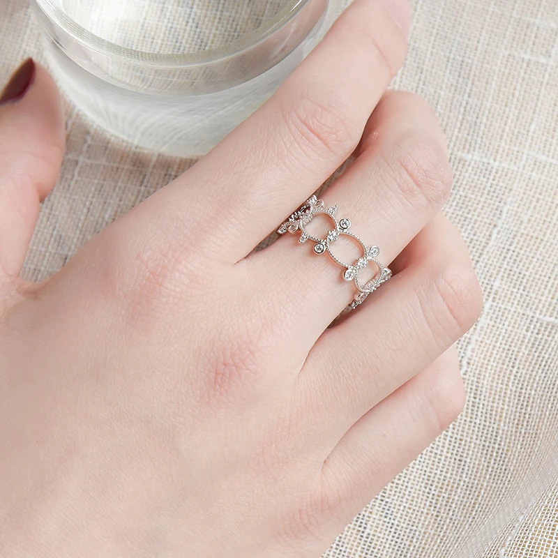 

Wuli&baby Retro Style Classic Rhinestone Ring Women's Engagement Party Adjustable Ring