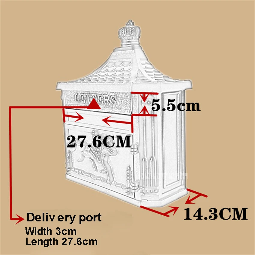 Алюминиевый почтовый ящик с замком, домашний винтажный почтовый ящик для газет, водонепроницаемый почтовый ящик для сада, пасторальный почтовый ящик в деревенском стиле