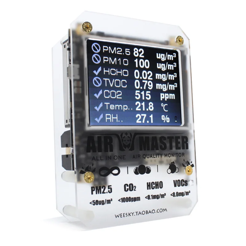 Novo mestre de ar 2 am7 p interior detector de qualidade do ar/medidor/monitor/laser pm2.5/ high-end gás sensores tester/sem wifi