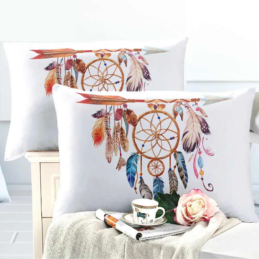 

Colorful Dream Catcher Pillowcase Bohemia Mandala Print Pillow Case King Queen Pillow Cover Soft Bedclothes D30