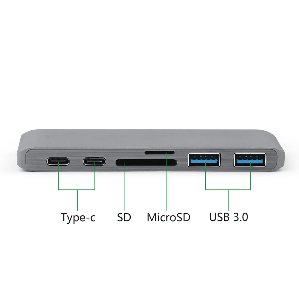 USB C концентратор USB 3,0 разветвитель адаптер Thunderbolt 3 концентратор+ TF SD слот type-C порт передачи данных HDMI концентратор для Macbook Pro/Air 13 15 дюймов