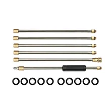 6 Pcs/set Car Washer Water Gun 2.2M Pressure Washer Wand Extensions 1/4'' Quick Connect Water Jet Replacement Lance 4000PSI
