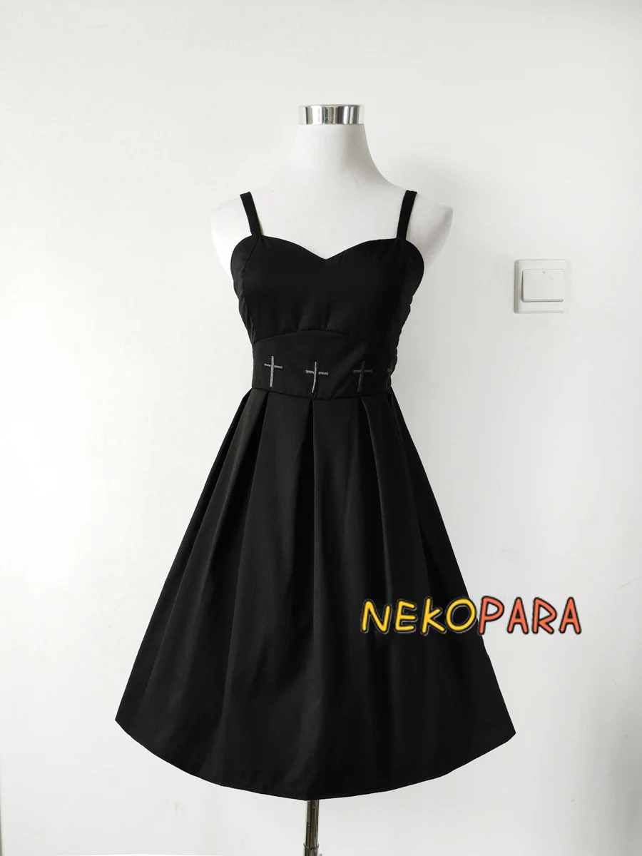 Маленькое черное платье с вышивкой крестиками для девочек комплект из 2 предметов; платье на бретелях без рукавов+ прозрачная шифоновая вуаль; верхняя юбка