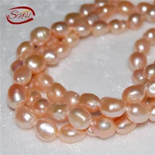 10 мм AA барочная Жемчужная Нить персикового цвета жемчужные струны 5 нитей/упаковка