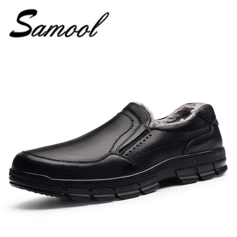 

Winter Men's Loafers Genuine Leather Slip on Shoes Men Casual Driving Boat Flats Business Dress Shoes Plus Size:38-47 XX4
