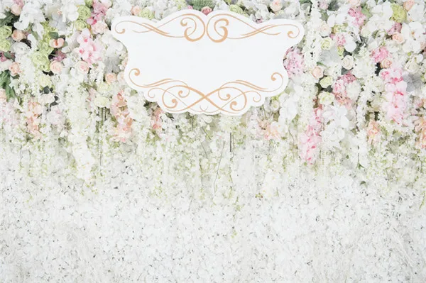 Baby Happy Birthday Flowers Wall Background Vinyl Photography Curtain Romantic Wedding Backdrop For Photo Shoot | Электроника