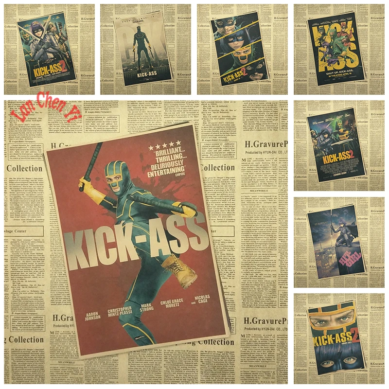 クラシック映画キックアスニコラス ケイジ作品クラフト紙ポスターカフェ創造壁紙インテリア装飾 Interior Decor Kraft Paper Posterpaper Poster Aliexpress